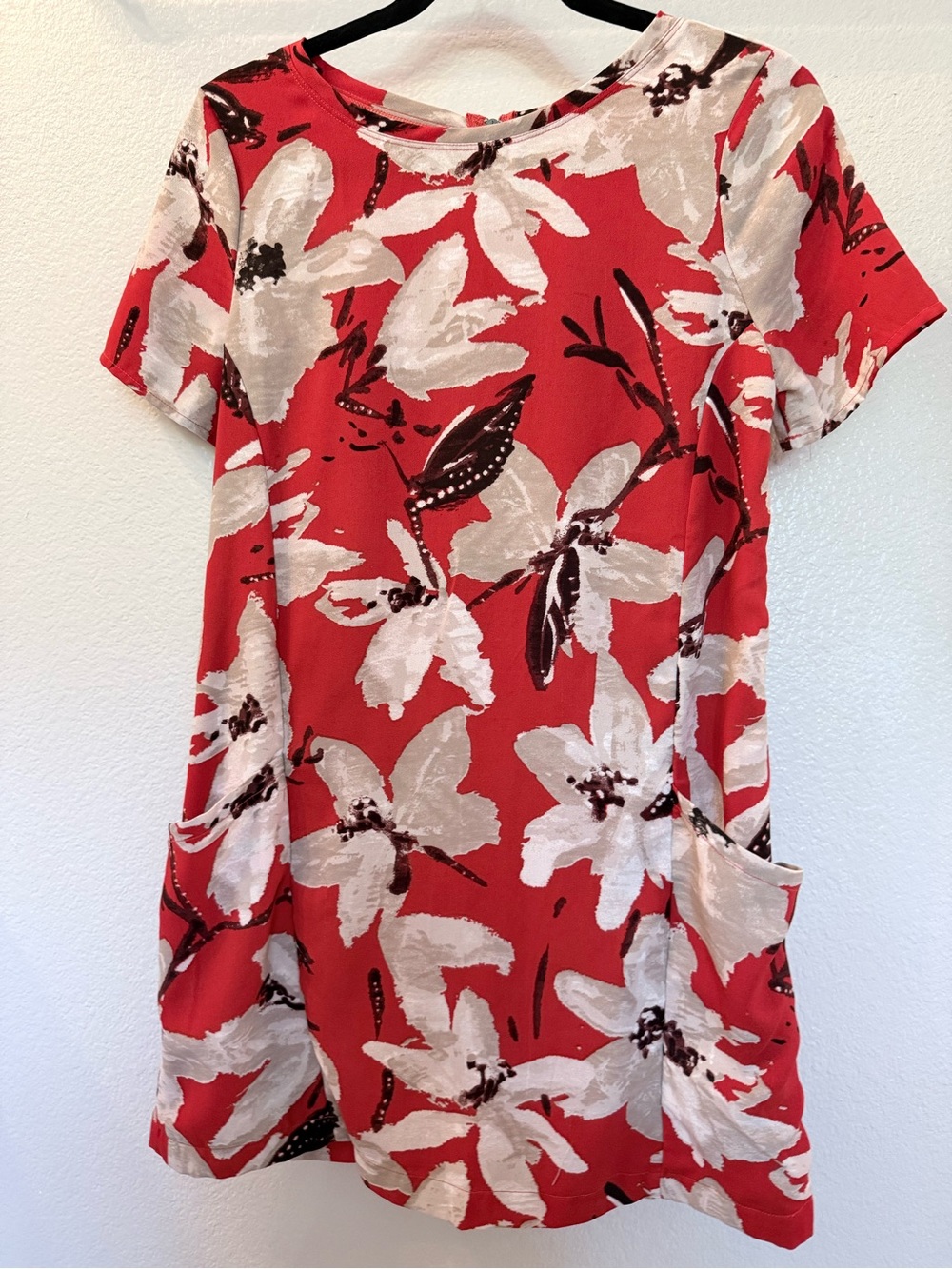 Abercrombie & Fitch Red Floral Short-Sleeve Tunic